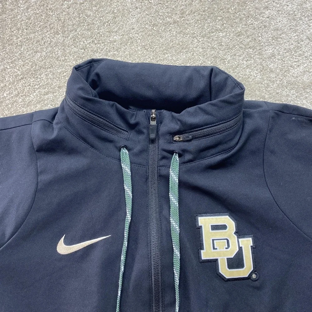 Baylor Bears Jacket Mens Large NCAA Basketball‎ Nike Dri Fit Full Zip Polyester